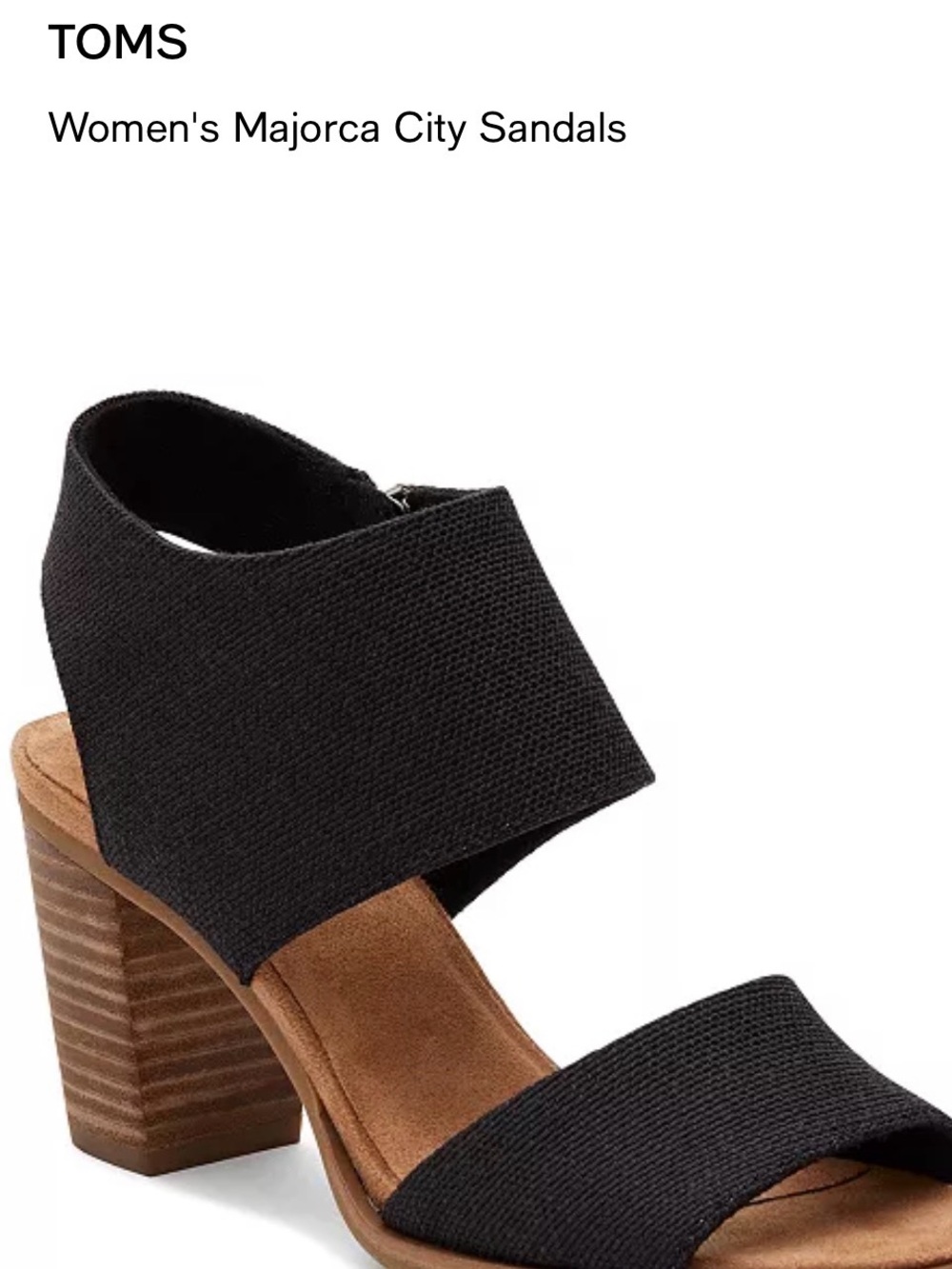 Toms Majorca Black Block Heel Sandals